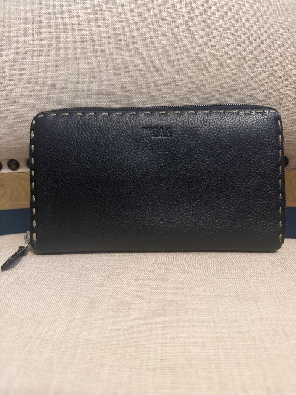 The Sak Black Leather Zip-Around Wallet